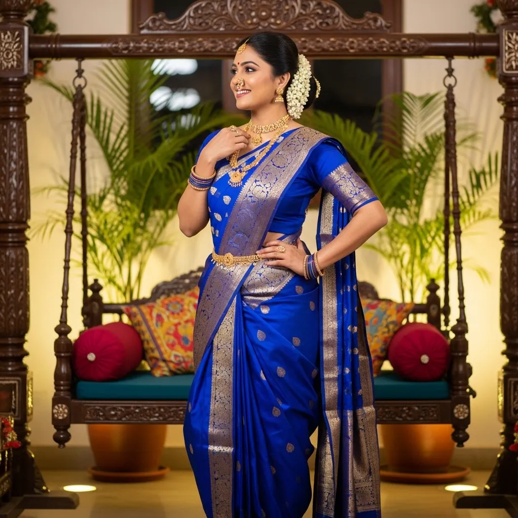 Cute nauvari saree caption for instagram in marathi